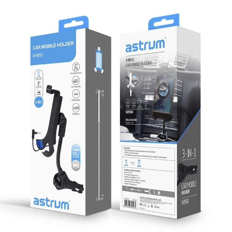 Astrum SH550 3 in 1 Car Mobile Holder with FM A53555-B