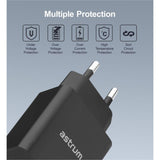 Astrum Pro Dual U24 12W 2.4A USB Wall Charger Black A92624EB
