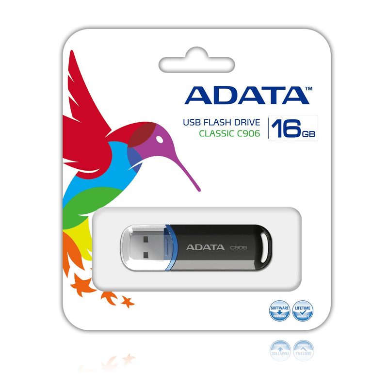 ADATA C906 16GB USB 2.0 Type-A Black USB Flash Drive AC906-16G-RBK