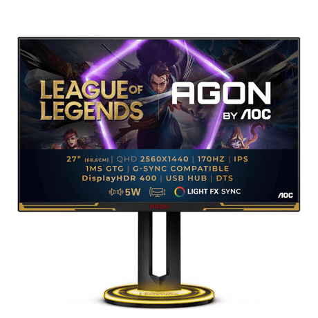 AOC 27-inch 2560 x 1440p QHD 16:9 170Hz 1ms IPS WLED Gaming Monitor AG275QXL