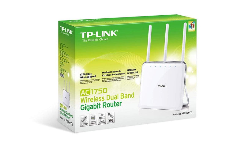 TP-Link Archer C8 Wi-Fi 5 Wireless Router - Dual-band 2.4GHz and 5GHz Gigabit Ethernet White ARCHER C8