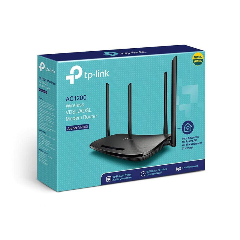 TP-Link Archer VR300 AC1200 Wi-Fi 5 Wireless Router - Dual-band 2.4GHz and 5GHz Fast Ethernet Black ARCHER VR300