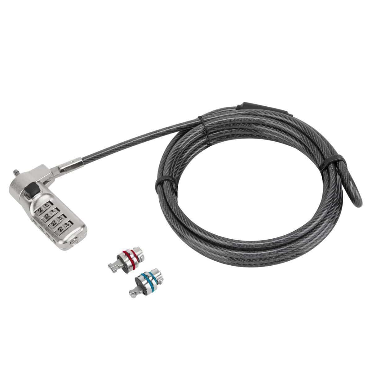 Targus Defcon 3-in-1 Fixed Combination Cable Lock ASP86GL
