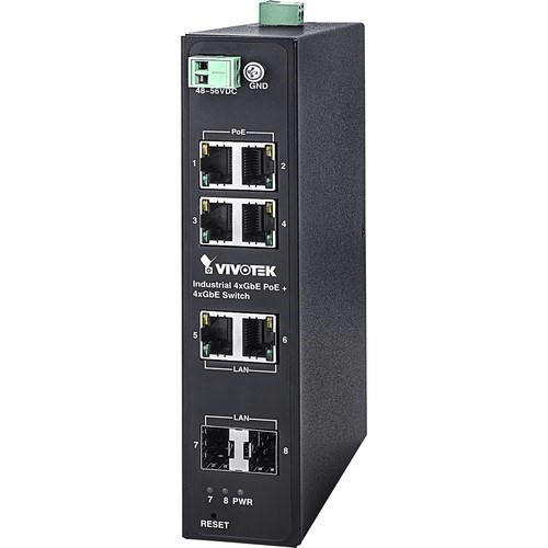Vivotek 8-port Industrial Unmanaged PoE Switch AW-IHT-0800