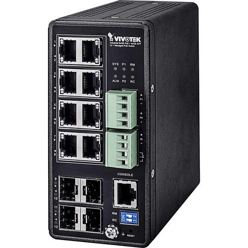 Vivotek Industrial VivoCam 8-port PoE+ Compliant Managed Network Switch with SFP AW-IHT-1271