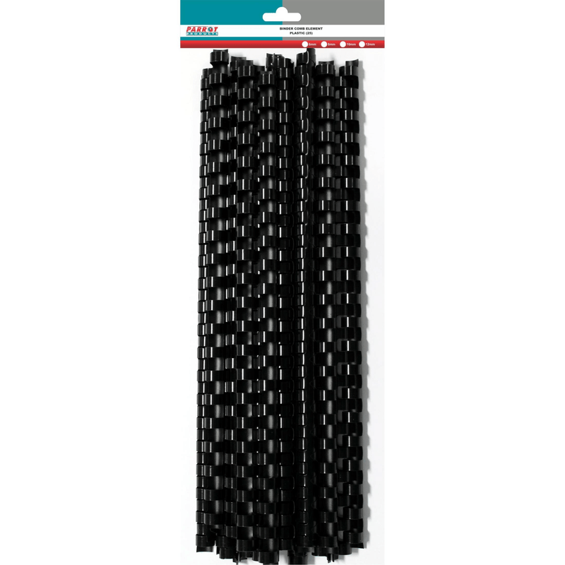Parrot Plastic Binder Combs 240 Sheet 32mm Black 25-pack B2032B