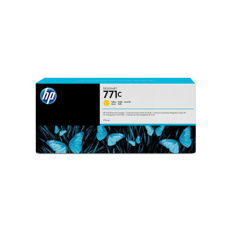 HP 771C 775-ml DesignJet Yellow Printer Ink Cartridge Original B6Y10A Single-pack
