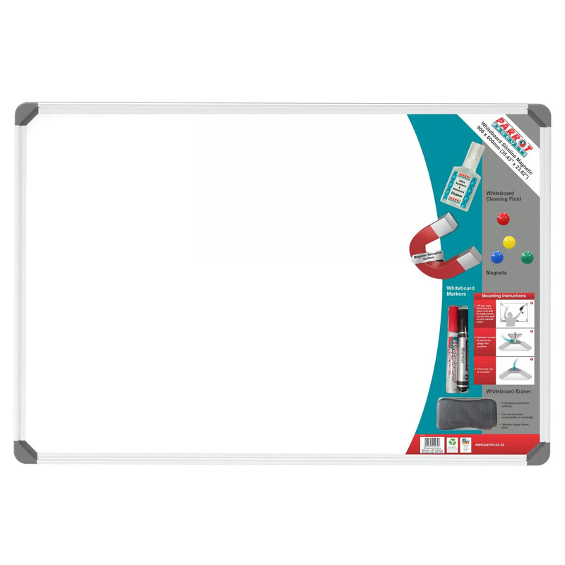 Parrot Slimline Magnetic Whiteboard (900*600mm - Retail)