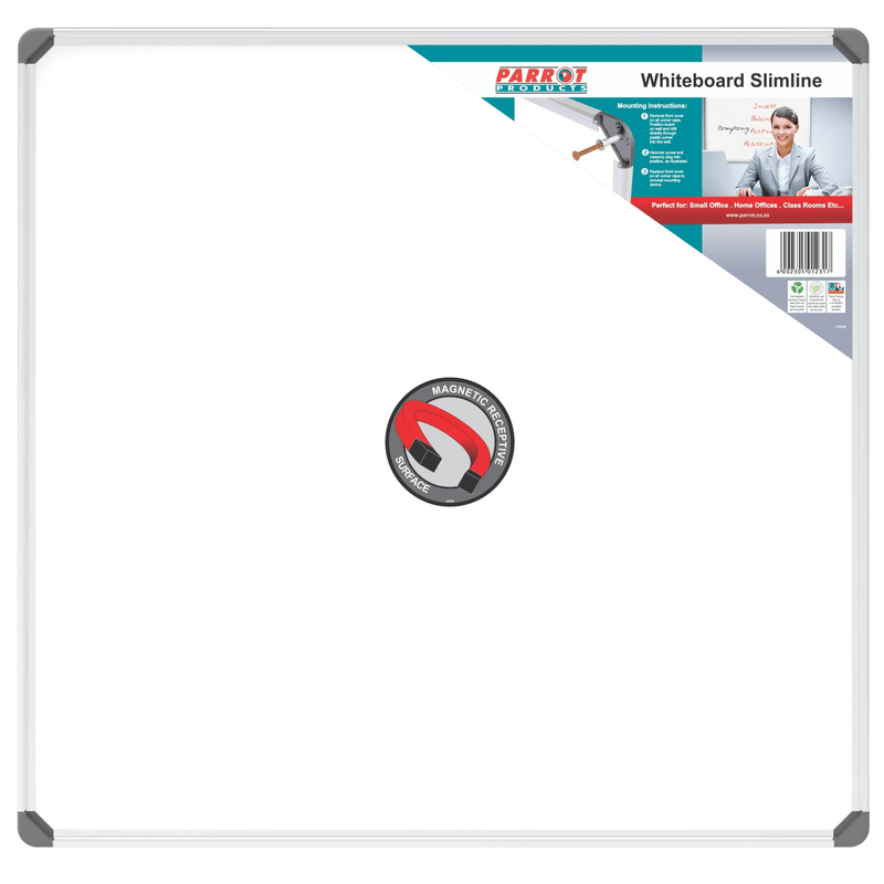Parrot Slimline Magnetic Whiteboard 900x900mm BD1128
