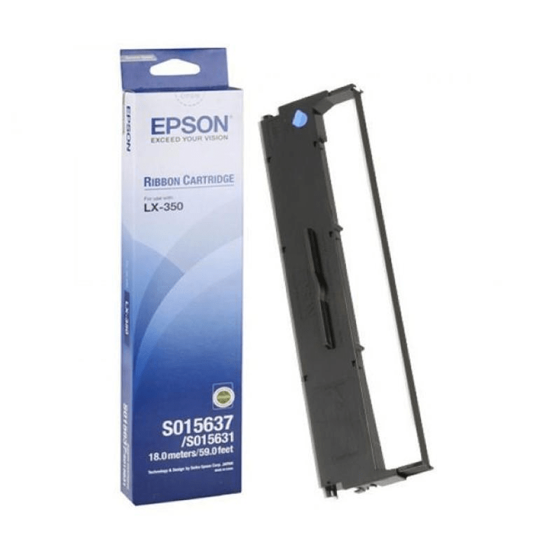 Epson C13S015637 Black SIDM Ribbon Cartridge for LX-350/LX-300 Single-pack