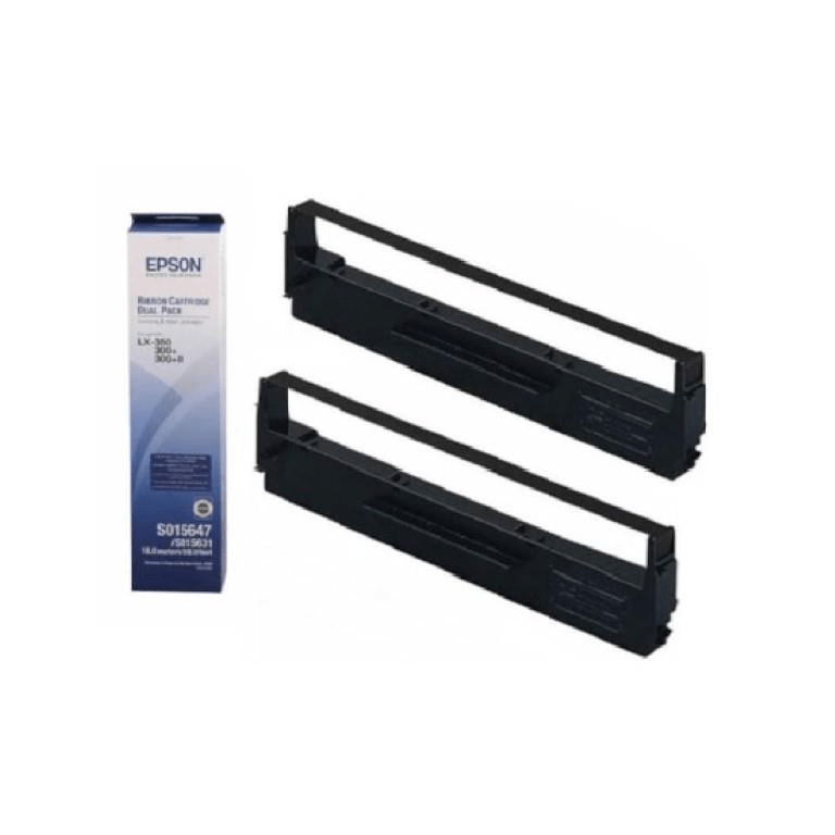 Epson C13S015647 Black SIDM Ribbon Cartridge for LX-350/LX-300 Dual-Pack