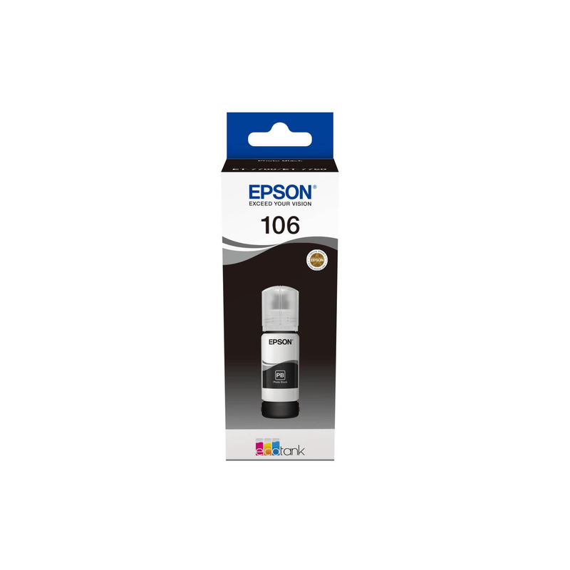 Epson 106 EcoTank Photo Black Printer Ink Cartridge Original C13T00R140 Single-pack