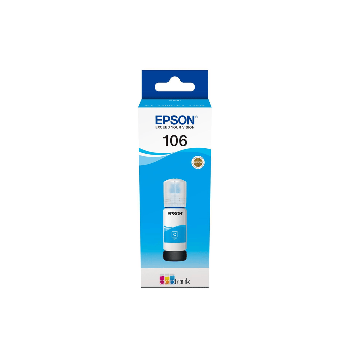 Epson 106 EcoTank Cyan Printer Ink Cartridge Original C13T00R240 Single-pack