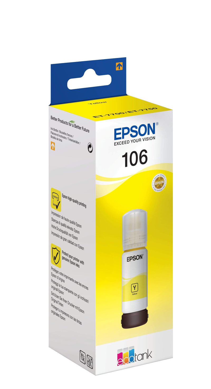 Epson 106 EcoTank Yellow Printer Ink Cartridge Original C13T00R440 Single-pack