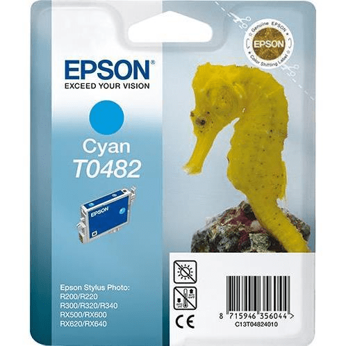 Epson T0482 Cyan Printer Ink Cartridge Original C13T04824010 Single-pack