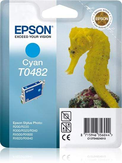 Epson T0482 Cyan Printer Ink Cartridge Original C13T04824010 Single-pack