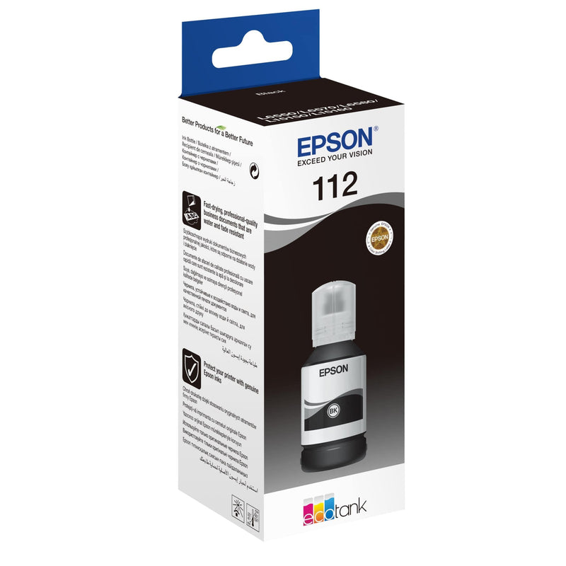 Epson EcoTank 112 Pigment Black Ink Cartridge Original C13T06C14A Single-pack C13T06C14A