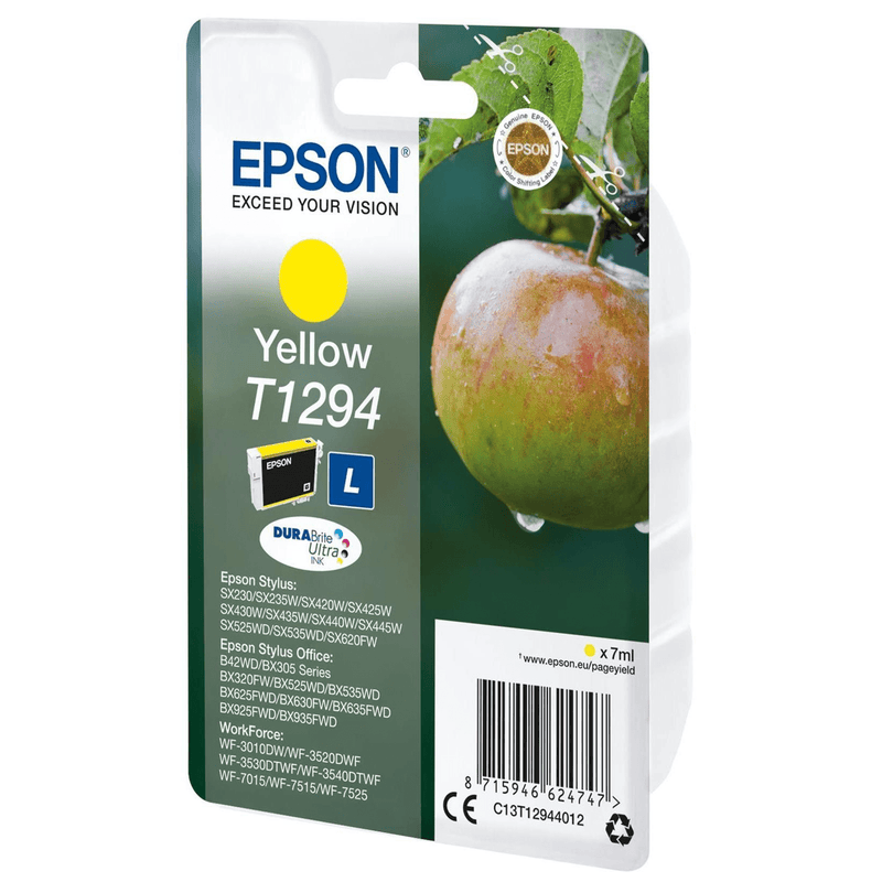 Epson T1294 DURABrite Ultra Yellow Printer Ink Cartridge Original C13T12944012 Single-pack