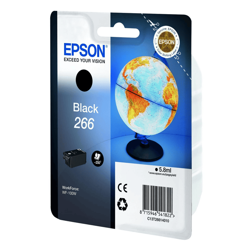 Epson 266 Black Printer Ink Cartridge Original C13T26614010 Single-pack