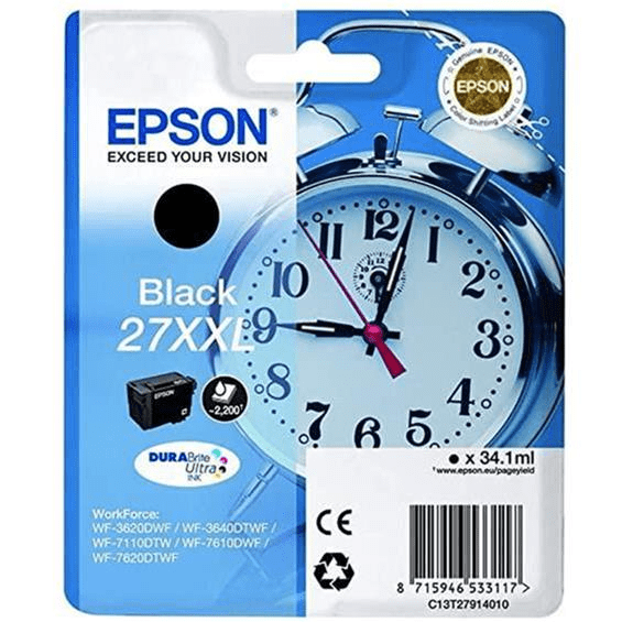 Epson WF-3620 34.1-ml XXL T279140 Black Extra High Yield Printer Ink Cartridge Original C13T27914012 Single-pack