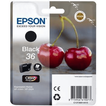 Epson 36 Black Printer Ink Cartridge Original C13T36814A10 Single-pack