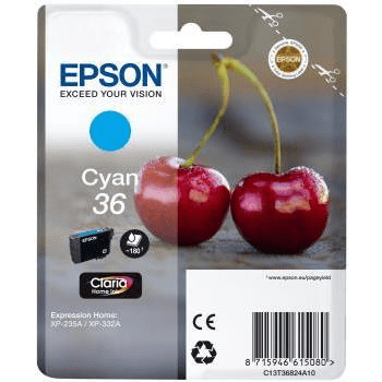 Epson 36 Cyan Printer Ink Cartridge Original C13T36824A10 Single-pack