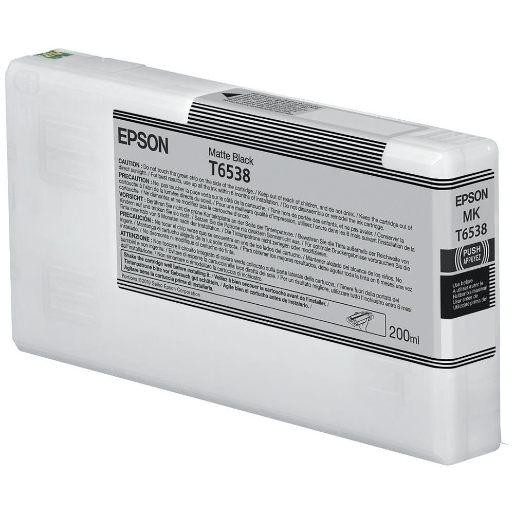Epson T6538 Matte Black Printer Ink Cartridge Original C13T653800 Single-pack