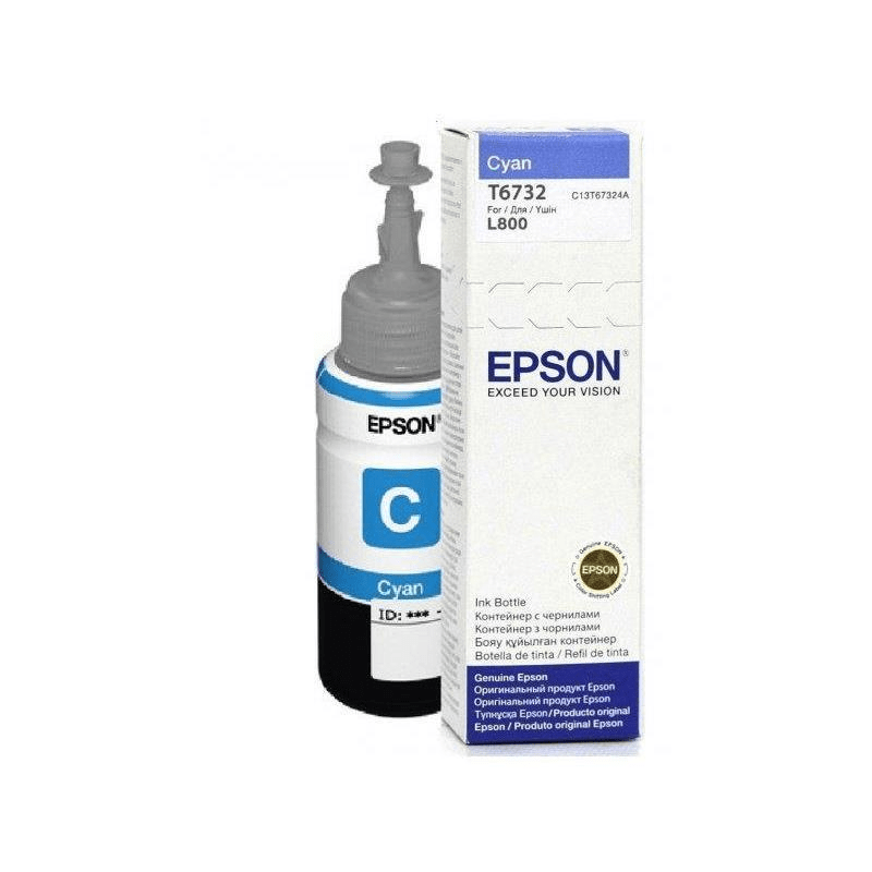 Epson T6732 Bottle 70-ml Photo Cyan Standard Yield Printer Ink ...