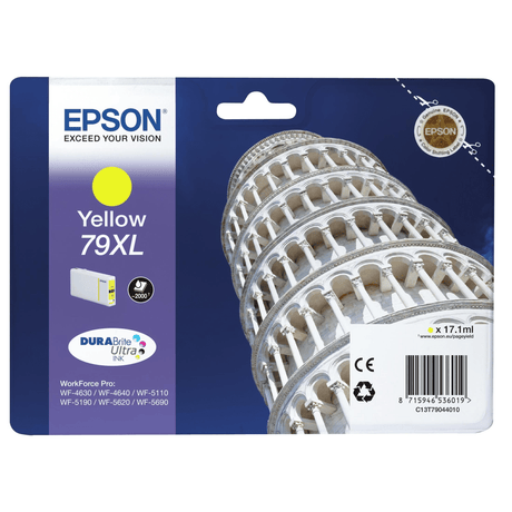 Epson 79XL DURABrite Ultra Yellow High Yield Printer Ink Cartridge Original C13T79044010 Single-pack