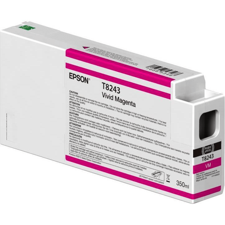 Epson T8243 Vivid Magenta Printer Ink Cartridge Original C13T824300 Single-pack