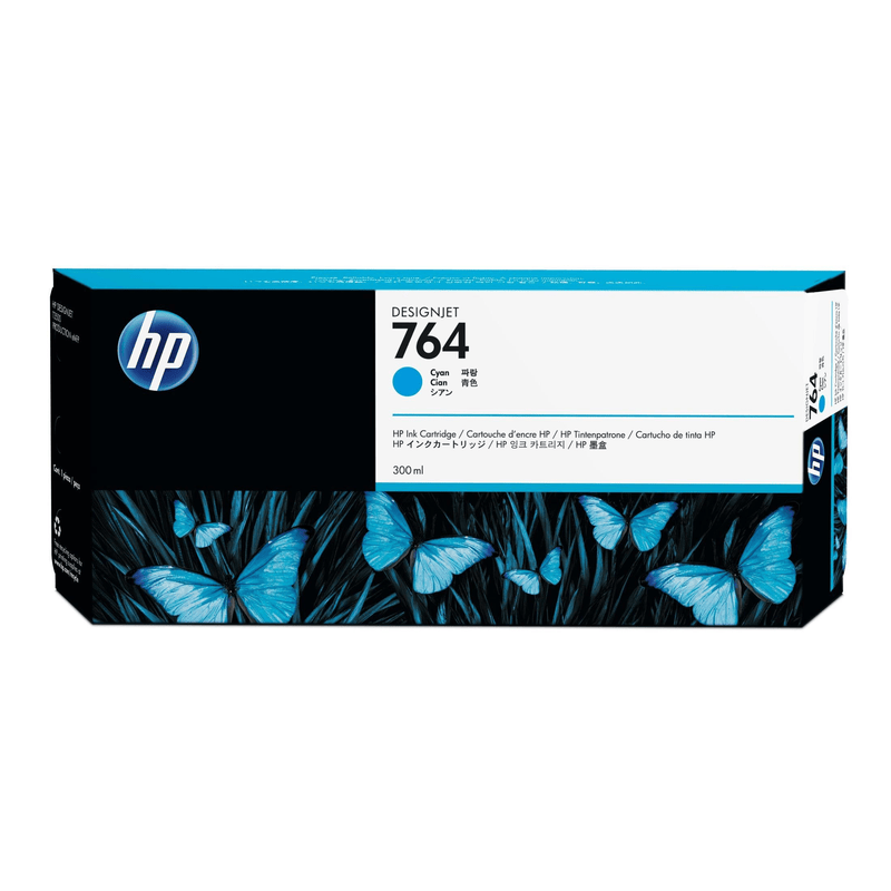 HP 764 300-ml DesignJet Cyan Printer Ink Cartridge Original C1Q13A Single-pack