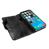 Tuff-Luv Genuine Leather Slim Wallet Case Magnetic Shell for iPhone X/XS Black C3_91