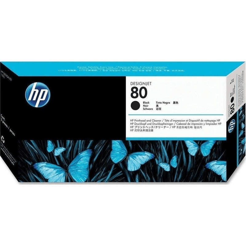 HP 80 350-ml DesignJet Black Printer Ink Cartridge Original C4871A Single-pack
