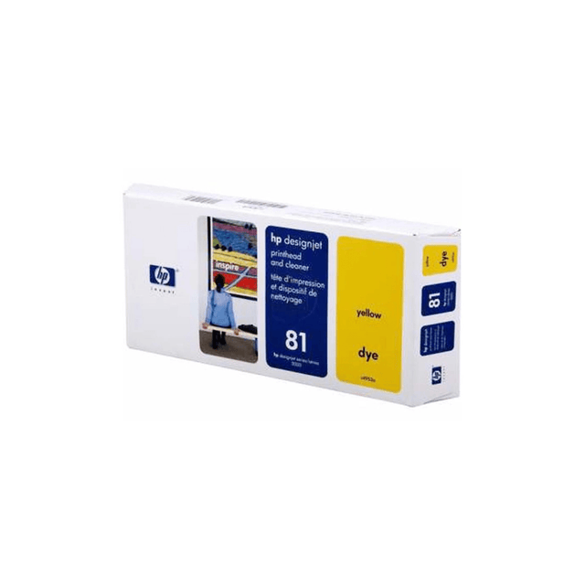 HP 81 Yellow DesignJet Dye Printhead and Printhead Cleaner C4953A