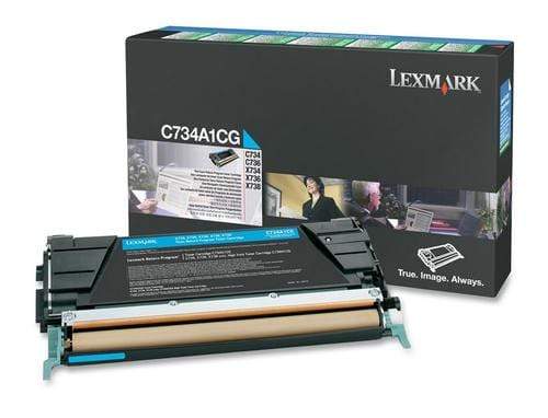 Lexmark C734A1CG Cyan Toner Cartridge 6,000 Pages Original Single-pack