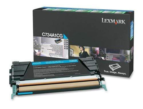 Lexmark C734A1CG Cyan Toner Cartridge 6,000 Pages Original Single-pack