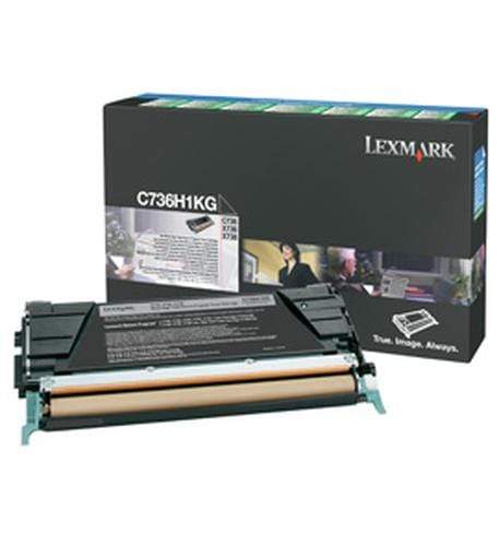 Lexmark C736H1KG Black Toner Cartridge 12,000 Pages Original Single-pack