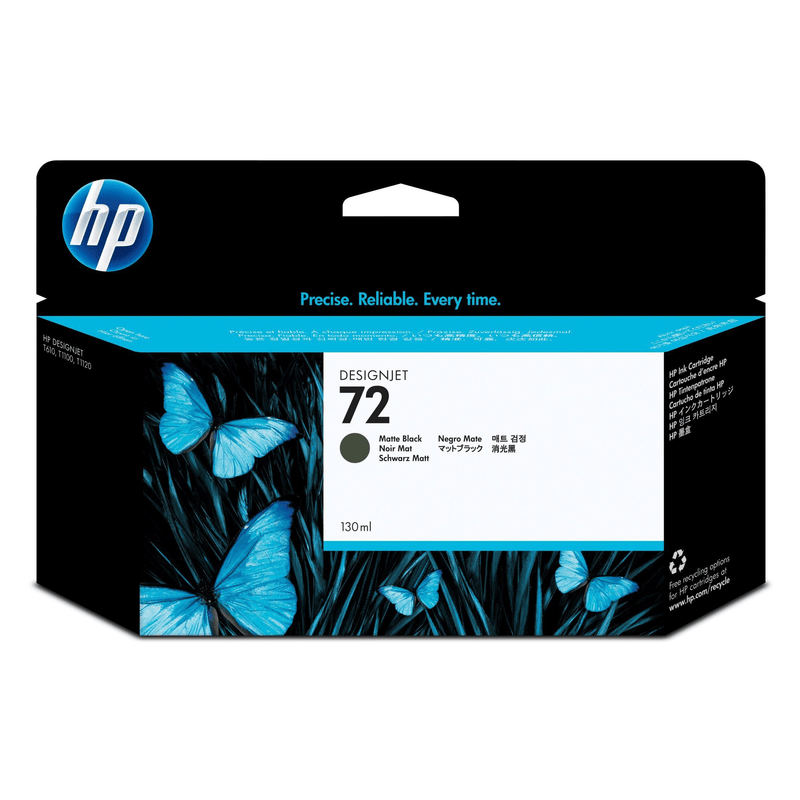 HP 72 130-ml DesignJet Matte Black High Yield Printer Ink Cartridge Original C9403A Single-pack