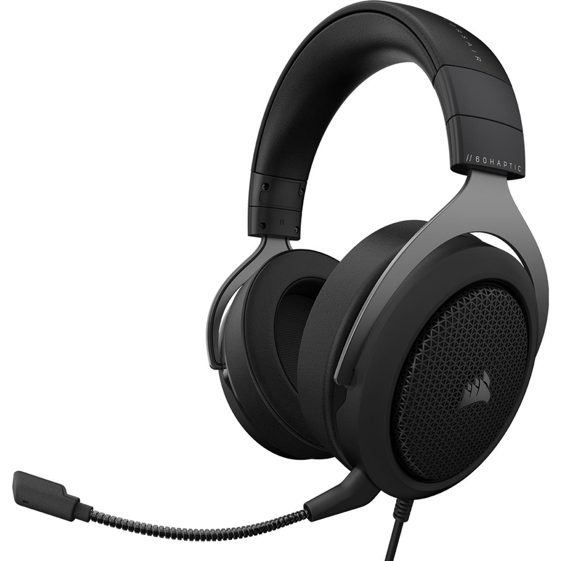 CORSAIR HS60 HAPTIC Stereo Gaming Headset with Haptic Bass - Carbon - USB PC Only