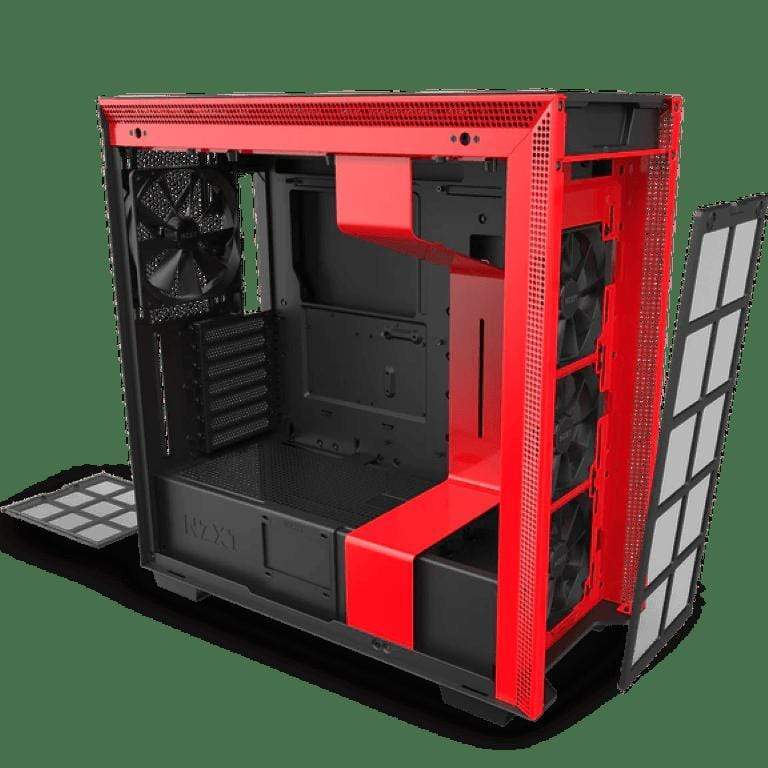 NZXT H710 Mid-Tower Case with Tempered Glass Black-Red CA-H710B-BR