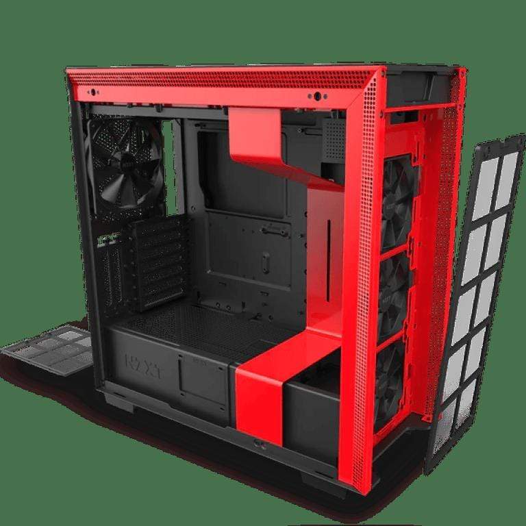 NZXT H710i Mid-Tower Case with Lighting and Fan Control Black-Red CA-H710I-BR