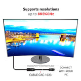 CLUB3D DisplayPort 1.4 Extension Cable 8K60Hz DSC 1.2 HBR3 HDR Bidirectional M/F 3m/9.84ft