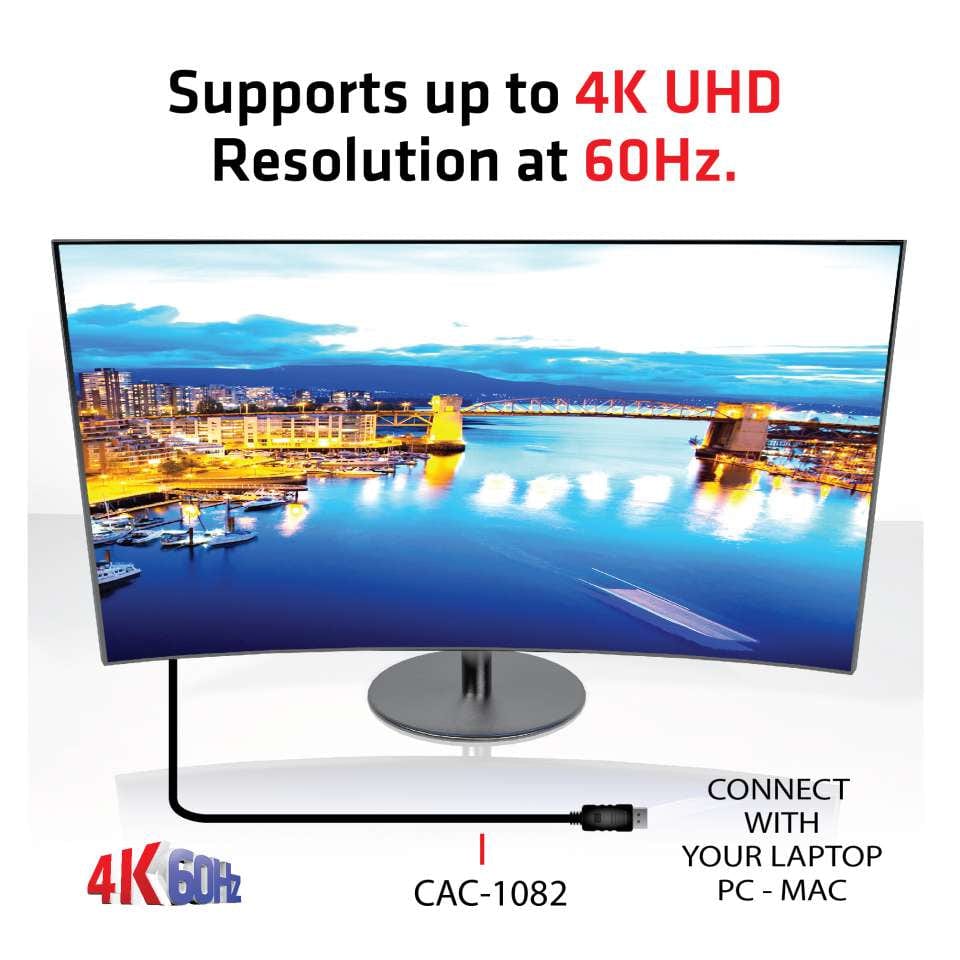 CLUB3D DisplayPort 1.4 to HDMI 2.0b HDR Cable Male/Male 2m/6.56 ft.