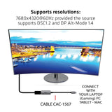 CLUB3D USB Type C to DisplayPort 1.4 8K60Hz HBR3 Active Adapter