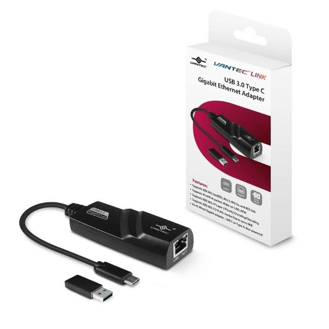 Vantec Link USB 3.0 Type C Gigabit Ethernet Adapter CB-CU310GNA