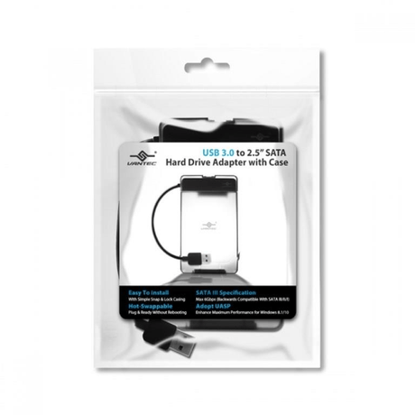 Vantec USB 3.0 to 2.5-inch SATA Hard Drive Adapter with Case CB-STU3-2PB