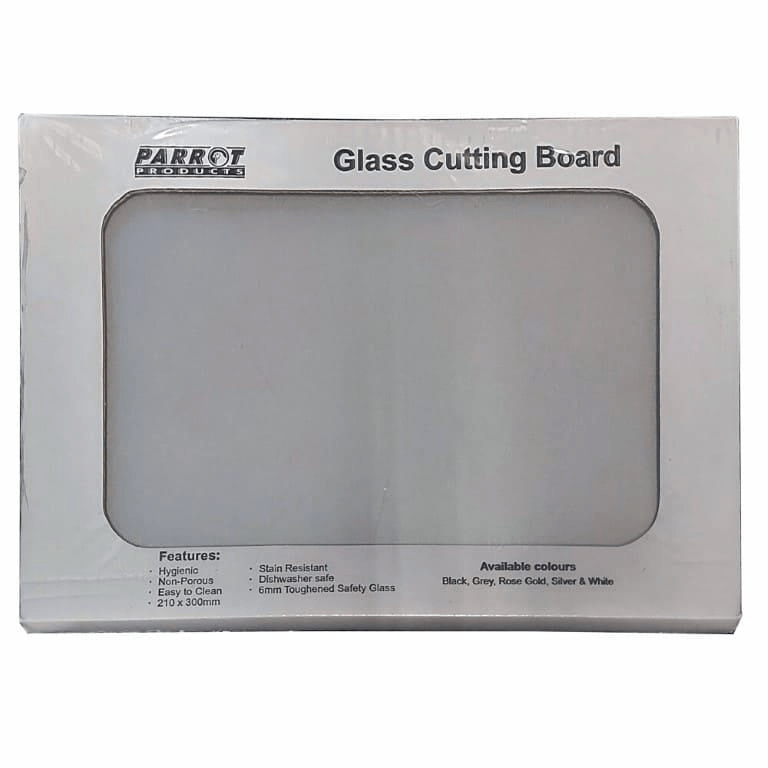 Parrot Glass Cutting Board 210x300mm Grey CB2129L