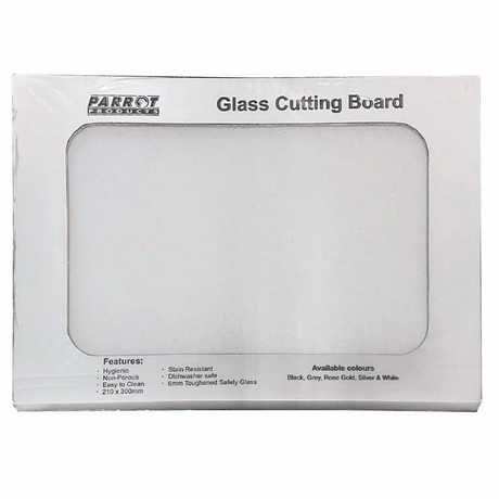 Parrot Glass Cutting Board 210x300mm White CB2129W