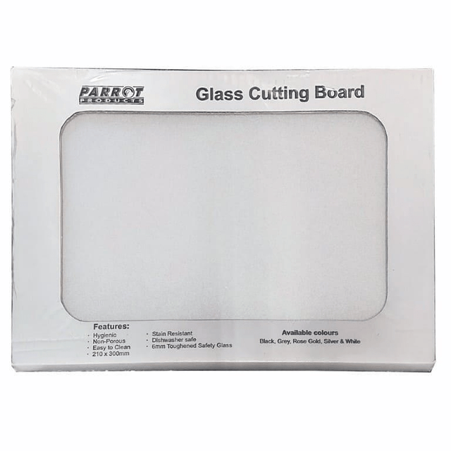 Parrot Glass Cutting Board 210x300mm White CB2129W