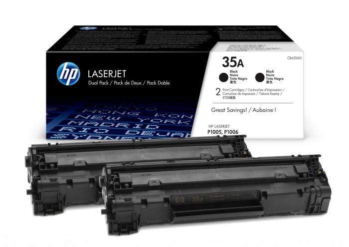 HP 35A Black Toner Cartridges 1,500 Pages Each Original CB435AD Dual-pack